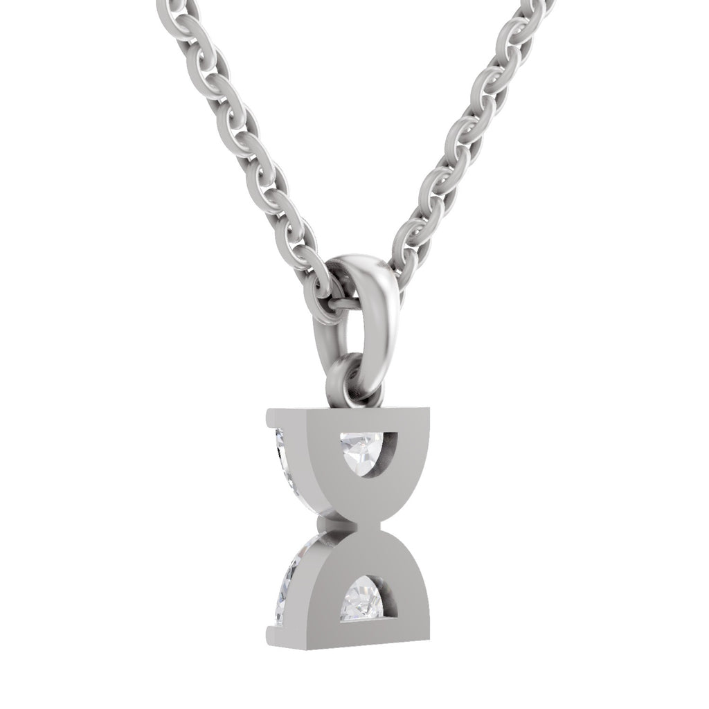 0.93 Carat Hourglass Pendant 14K - White Gold