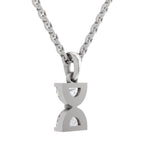 0.93 Carat Hourglass Pendant 14K - White Gold