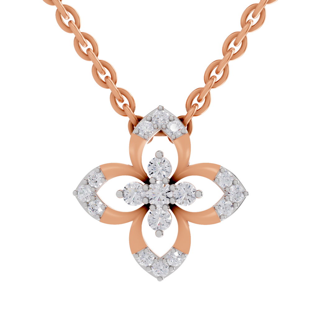 0.25 Carat Floral Pendant 14K - Rose Gold