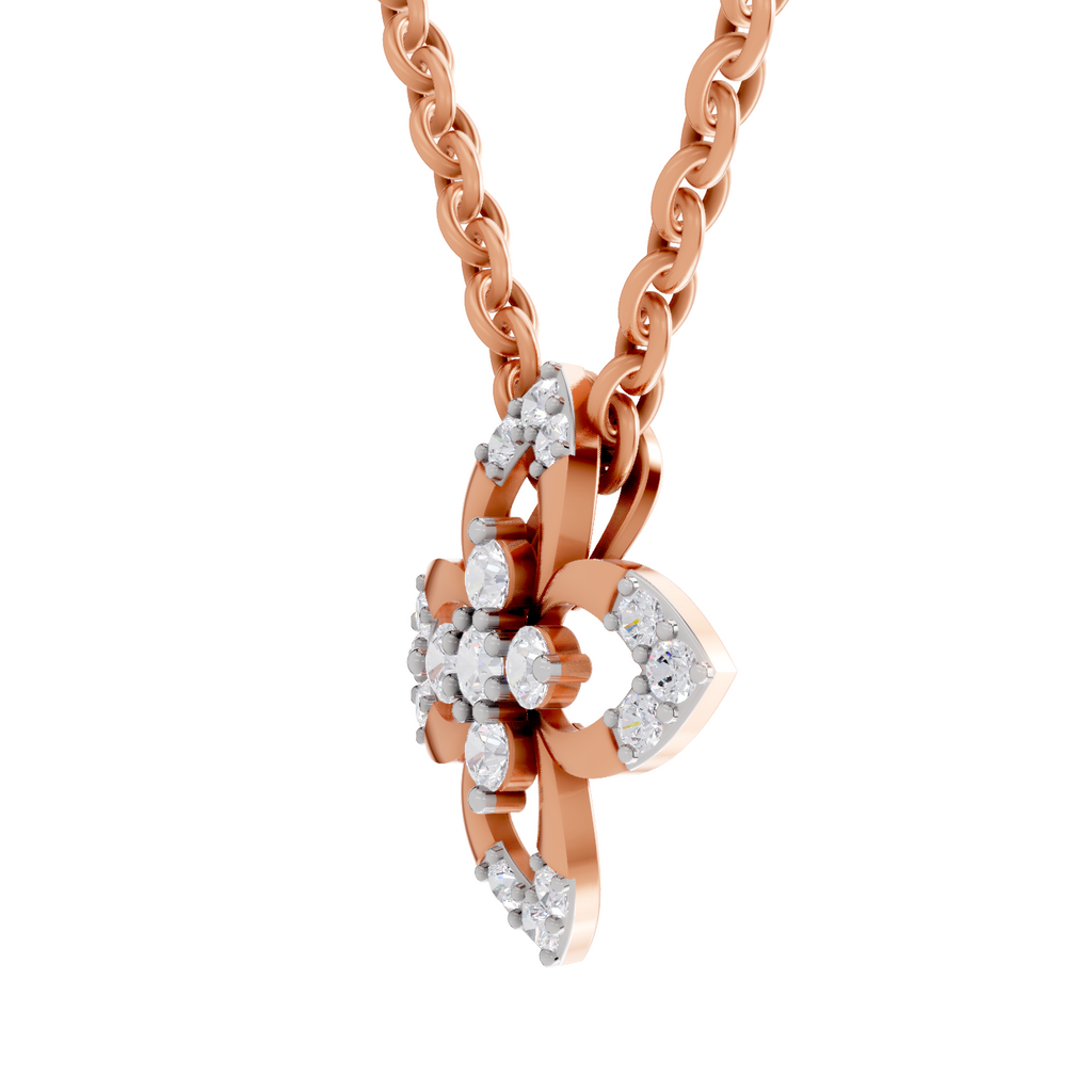 0.25 Carat Floral Pendant 14K - Rose Gold