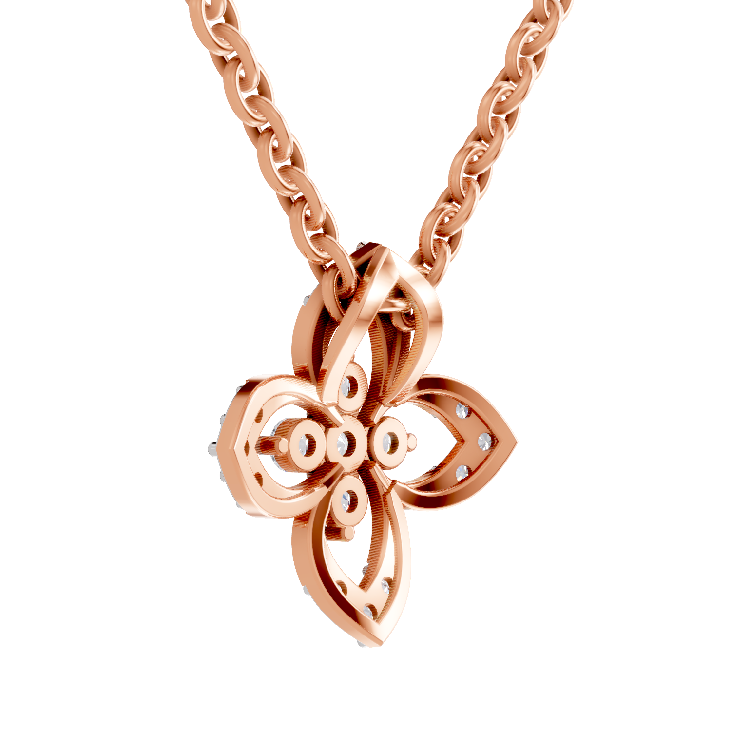 0.25 Carat Floral Pendant 14K - Rose Gold