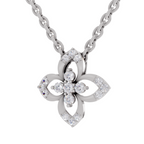 0.25 Carat Floral Pendant 14K - White Gold