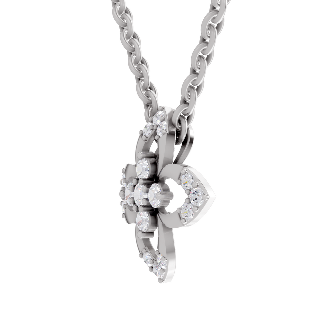0.25 Carat Floral Pendant 14K - White Gold