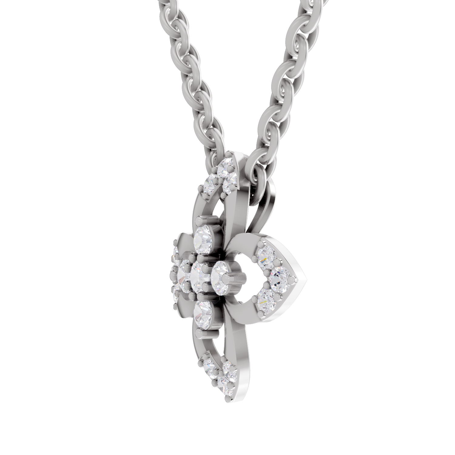 0.25 Carat Floral Pendant 14K - White Gold