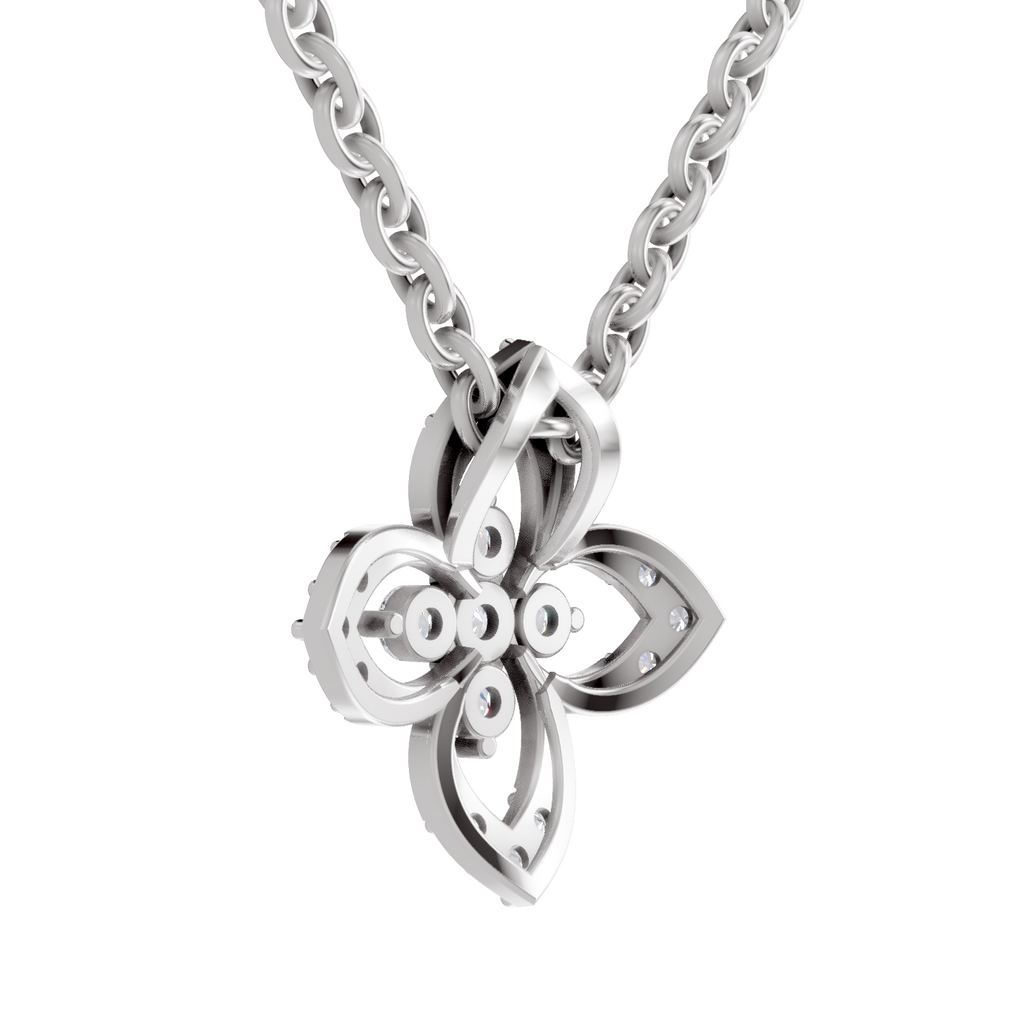 0.25 Carat Floral Pendant 14K - White Gold