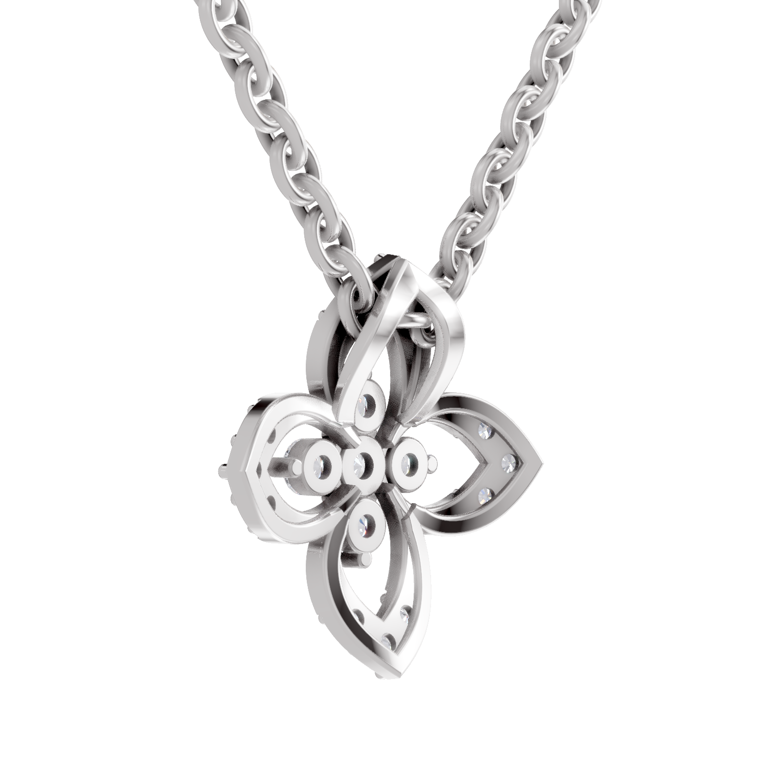 0.25 Carat Floral Pendant 14K - White Gold