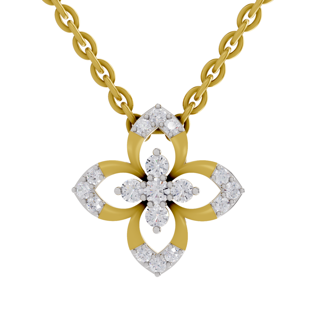 0.25 Carat Floral Pendant 14K