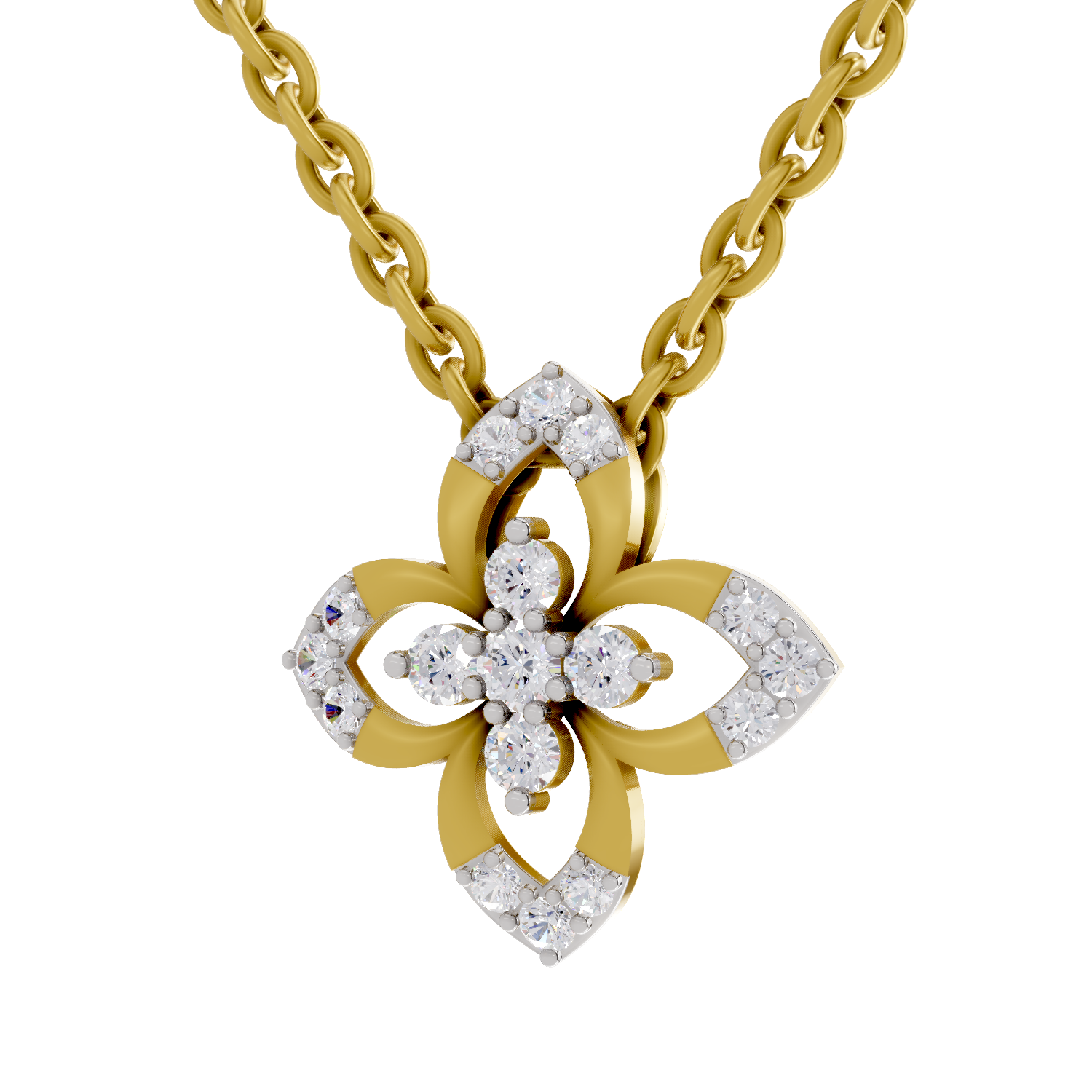 0.25 Carat Floral Pendant 14K