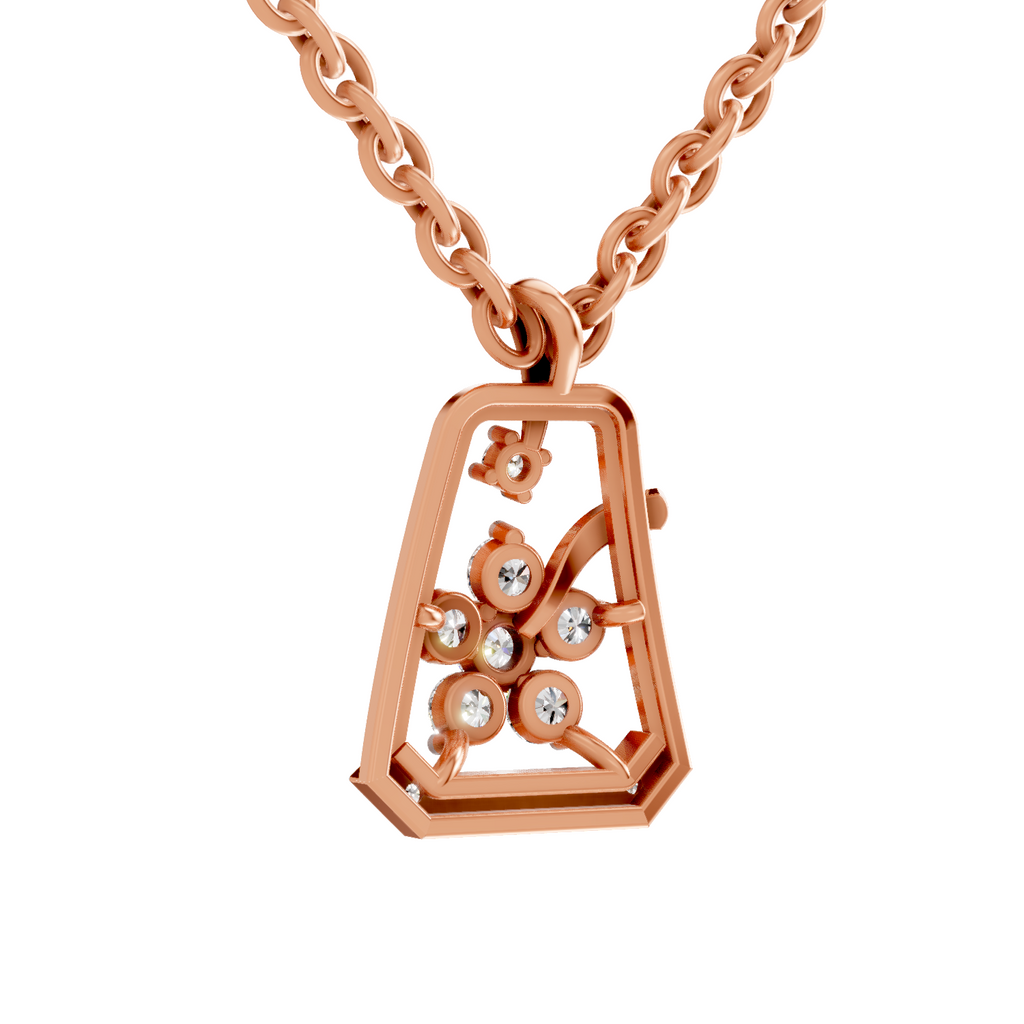 0.25 Carat Blossom Frame Pendant 14K - Rose Gold