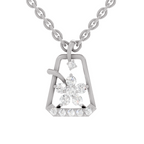 0.25 Carat Blossom Frame Pendant 14K - White Gold