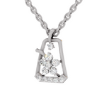 0.25 Carat Blossom Frame Pendant 14K - White Gold