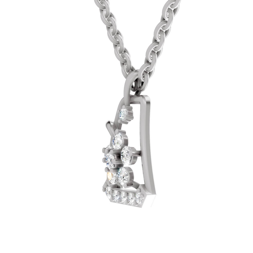 0.25 Carat Blossom Frame Pendant 14K - White Gold