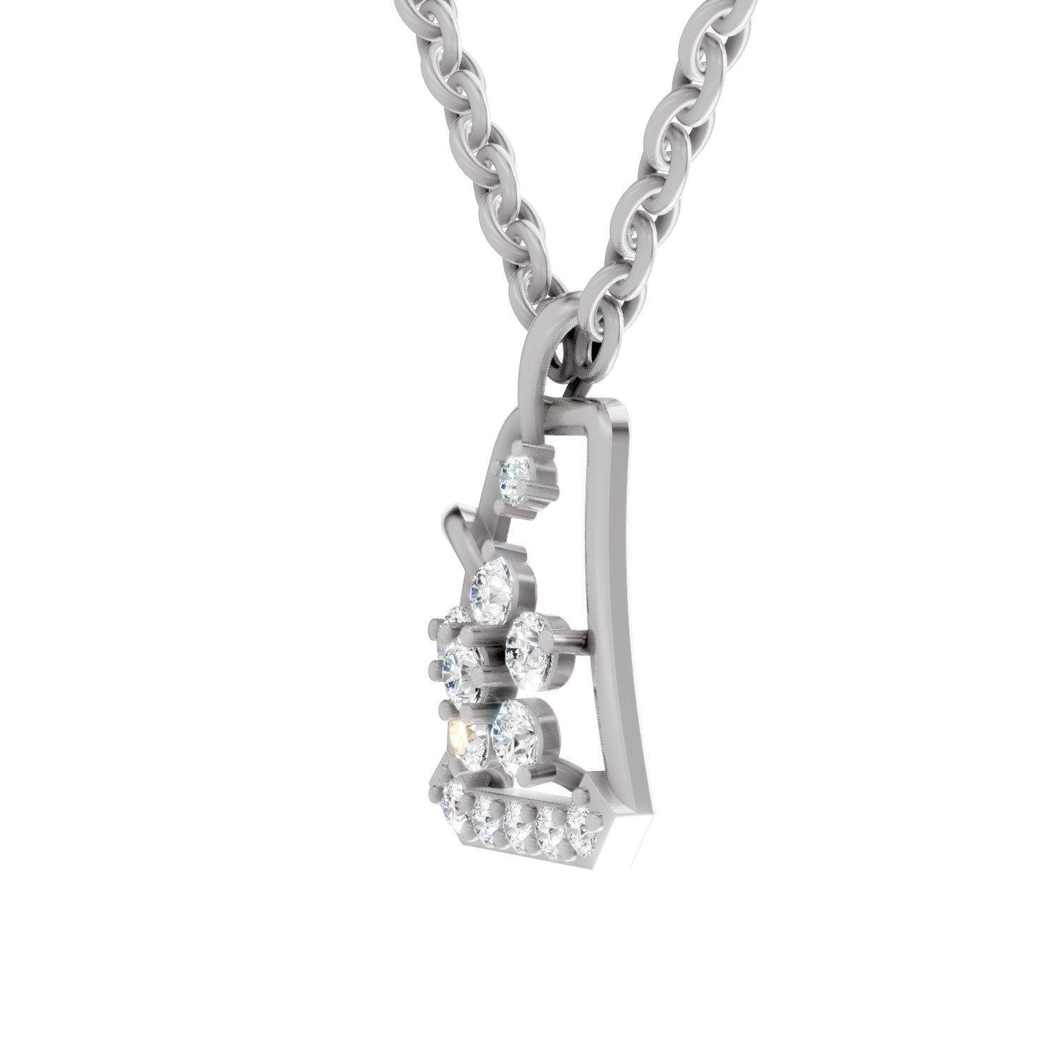 0.25 Carat Blossom Frame Pendant 14K - White Gold
