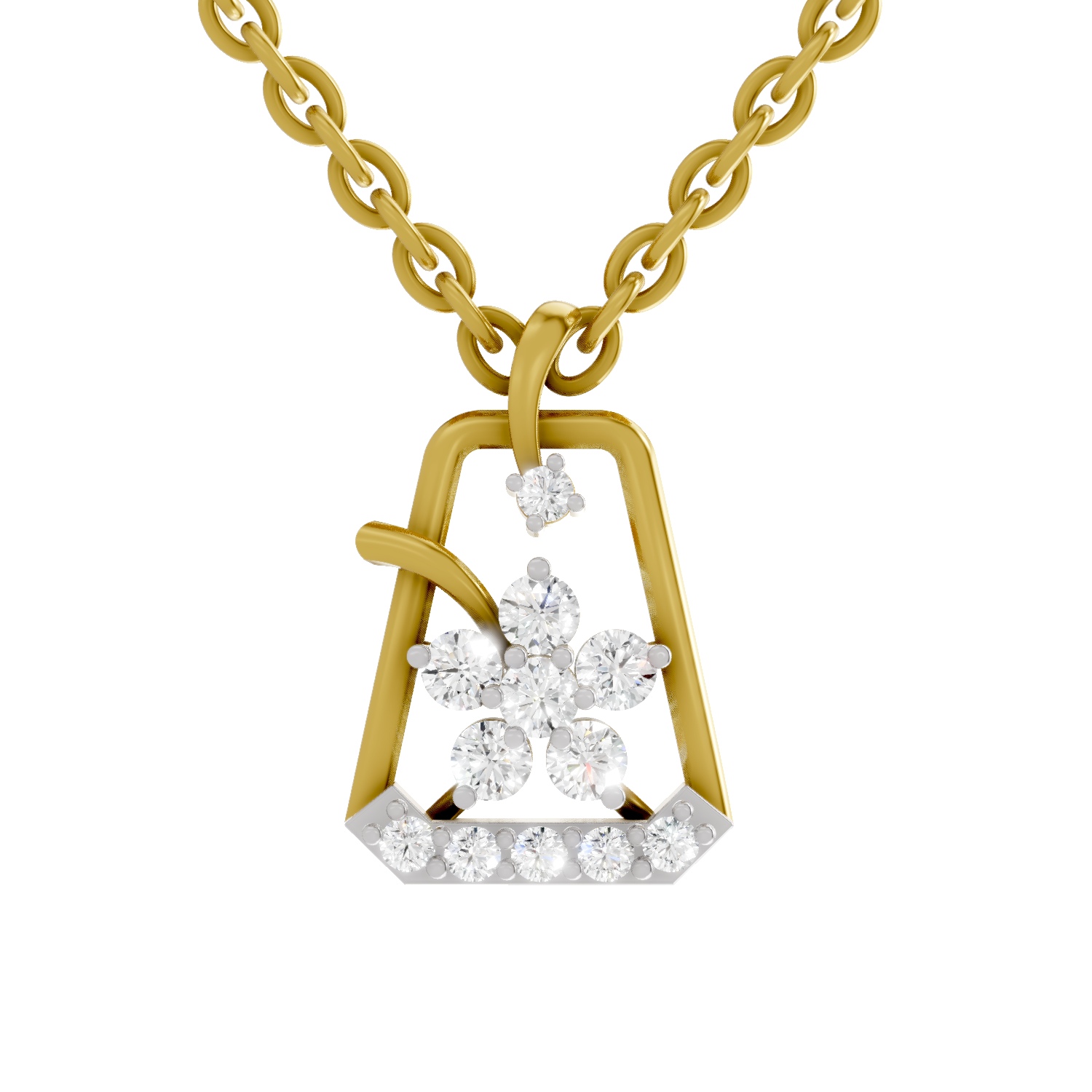 0.25 Carat Blossom Frame Pendant 14K