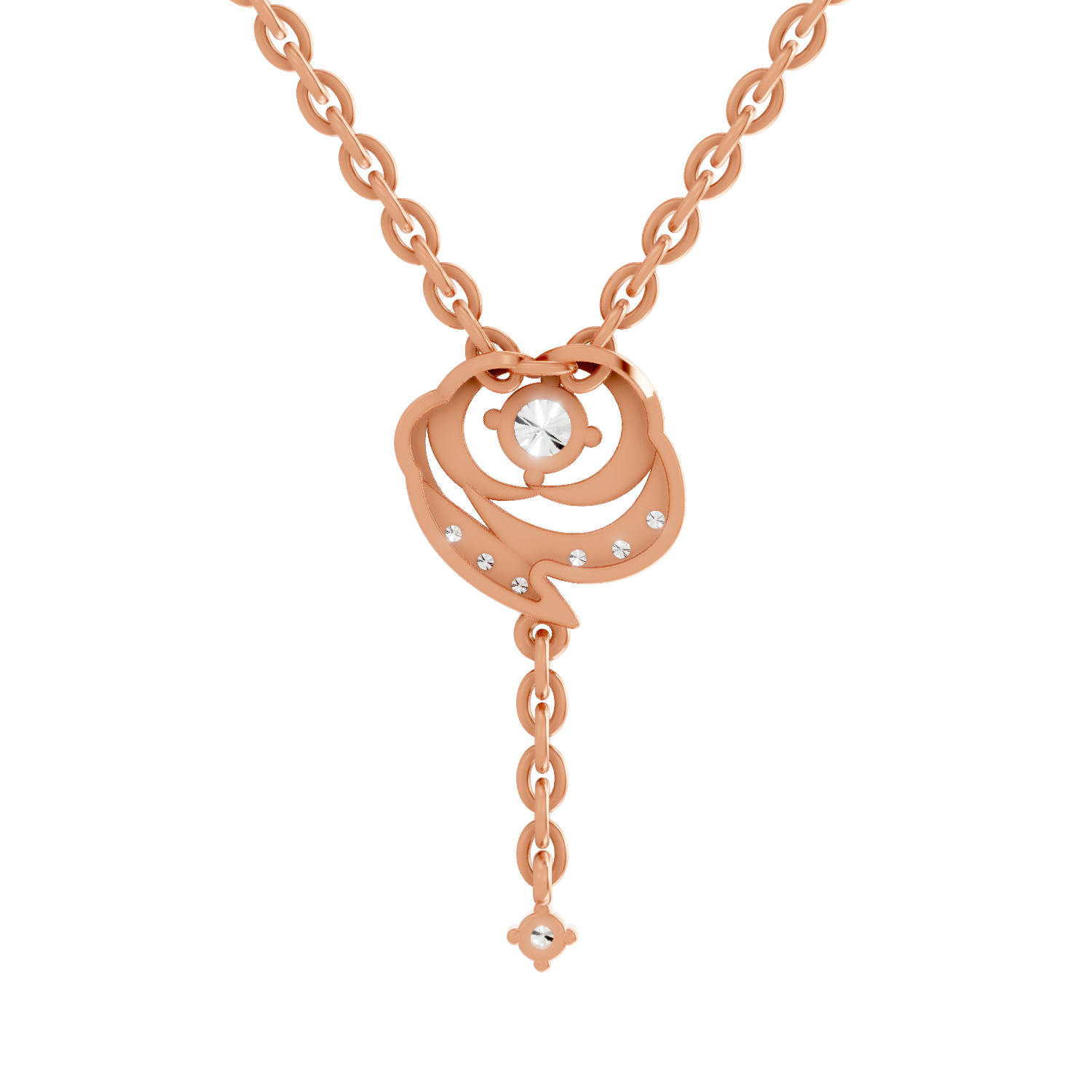 0.19 Carat Infinity Drop Pendant 14K - Rose Gold