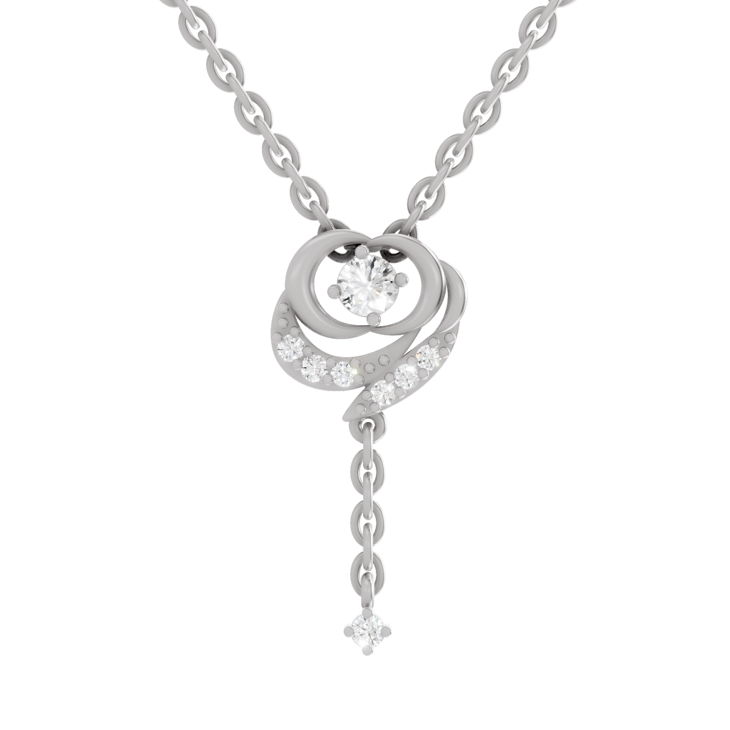 0.19 Carat Infinity Drop Pendant 14K - White Gold