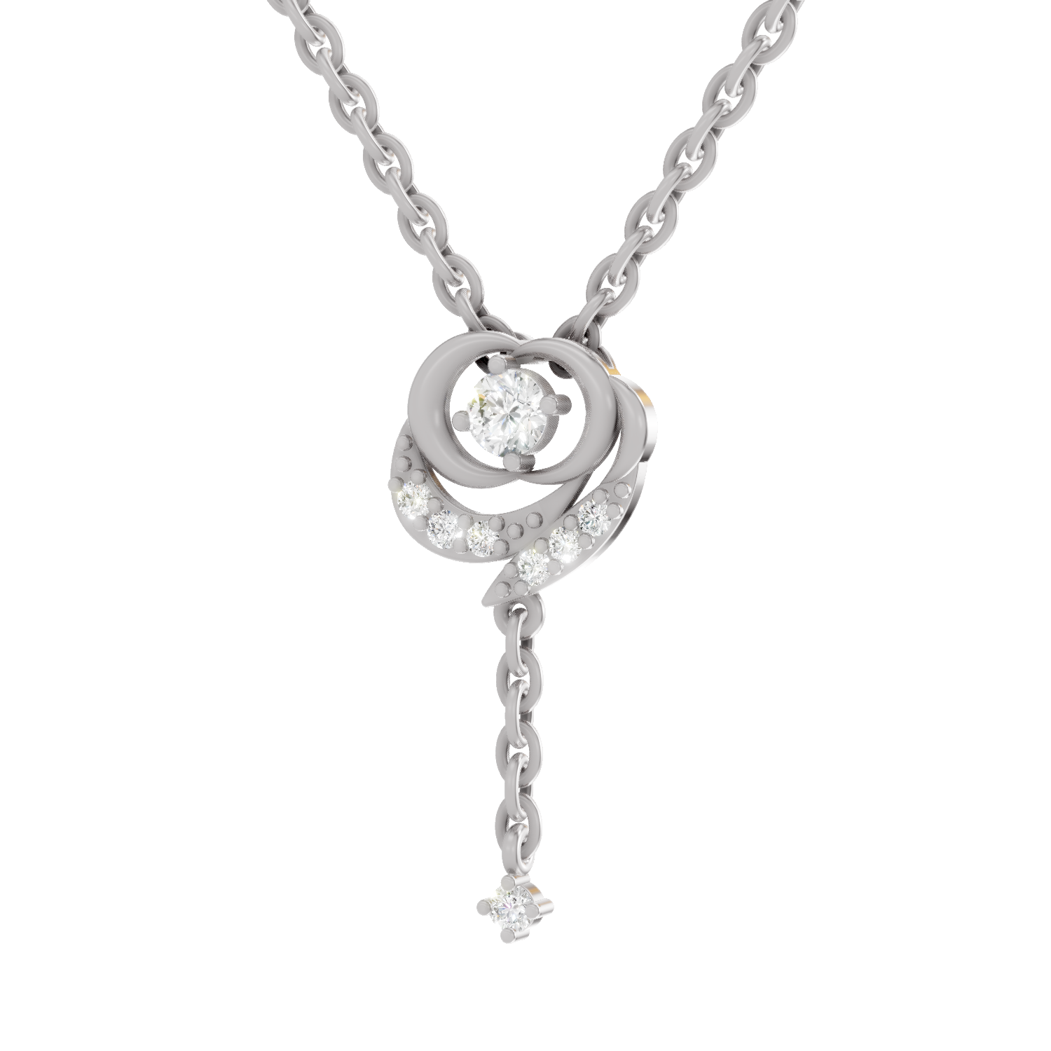 0.19 Carat Infinity Drop Pendant 14K - White Gold
