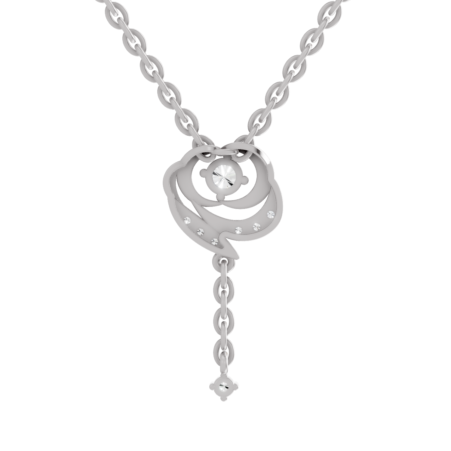 0.19 Carat Infinity Drop Pendant 14K - White Gold