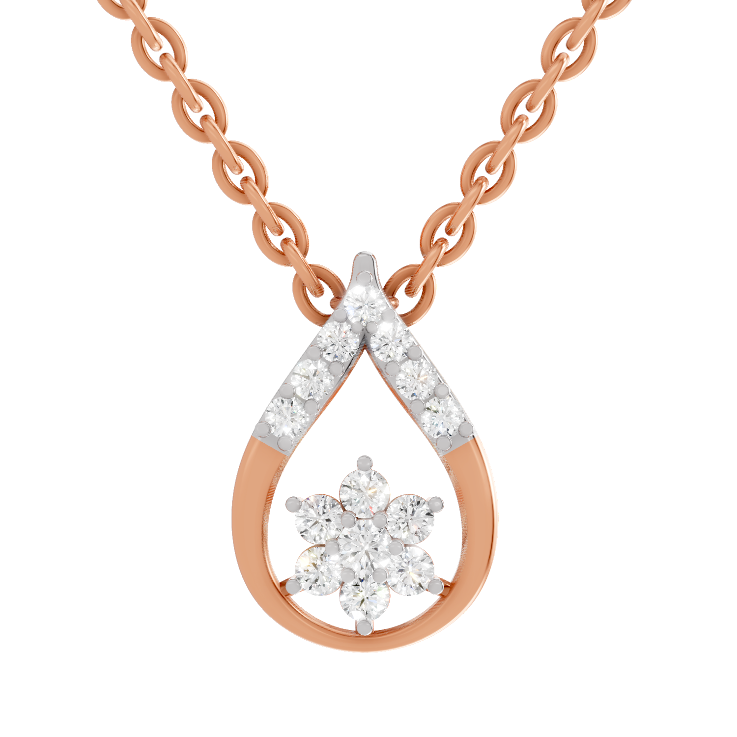 0.24 Carat Teardrop Pendant 14K - Rose Gold
