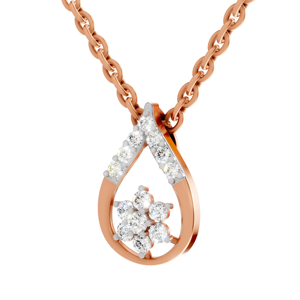 0.24 Carat Teardrop Pendant 14K - Rose Gold