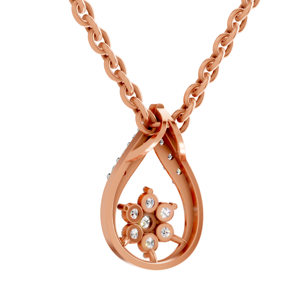 0.24 Carat Teardrop Pendant 14K - Rose Gold