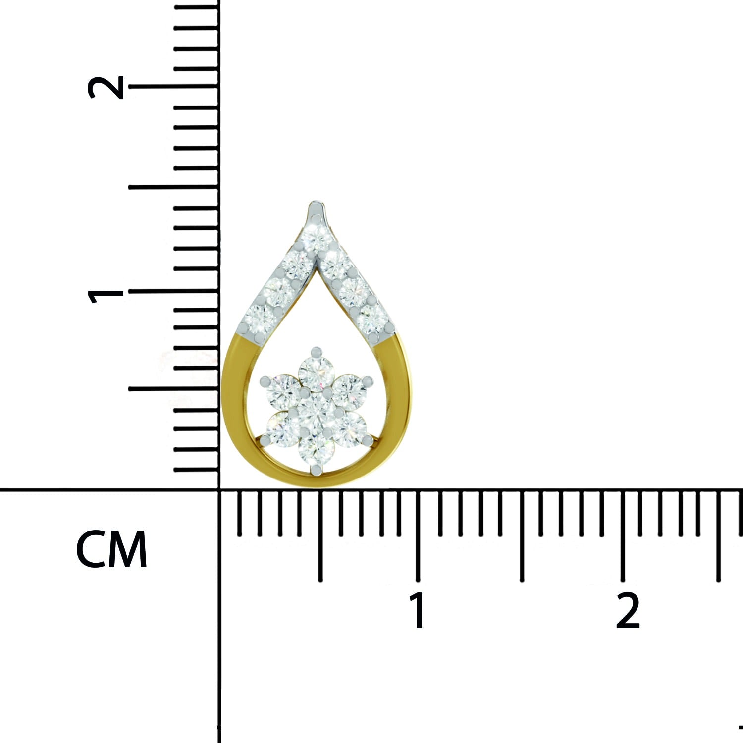 Captivating Teardrop Floral Diamond Pendant