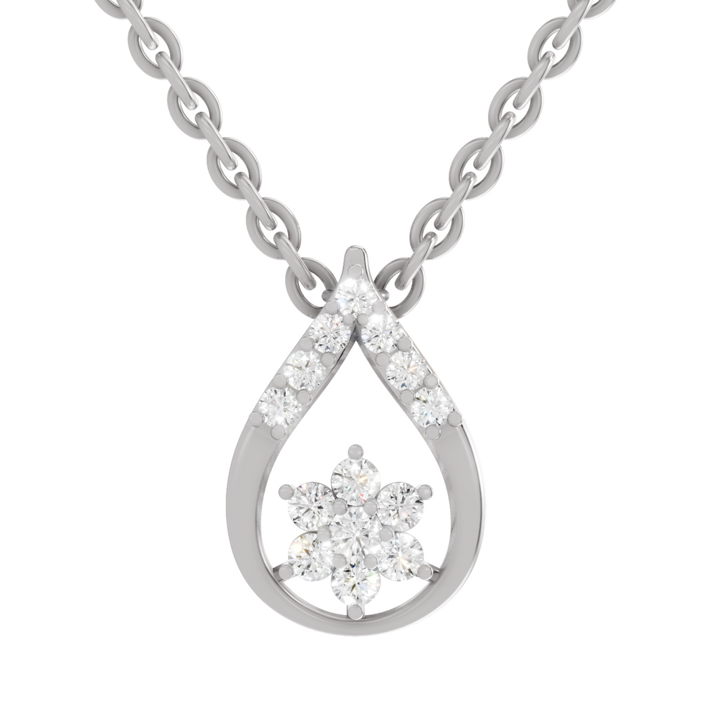 0.24 Carat Teardrop Pendant 14K - White Gold