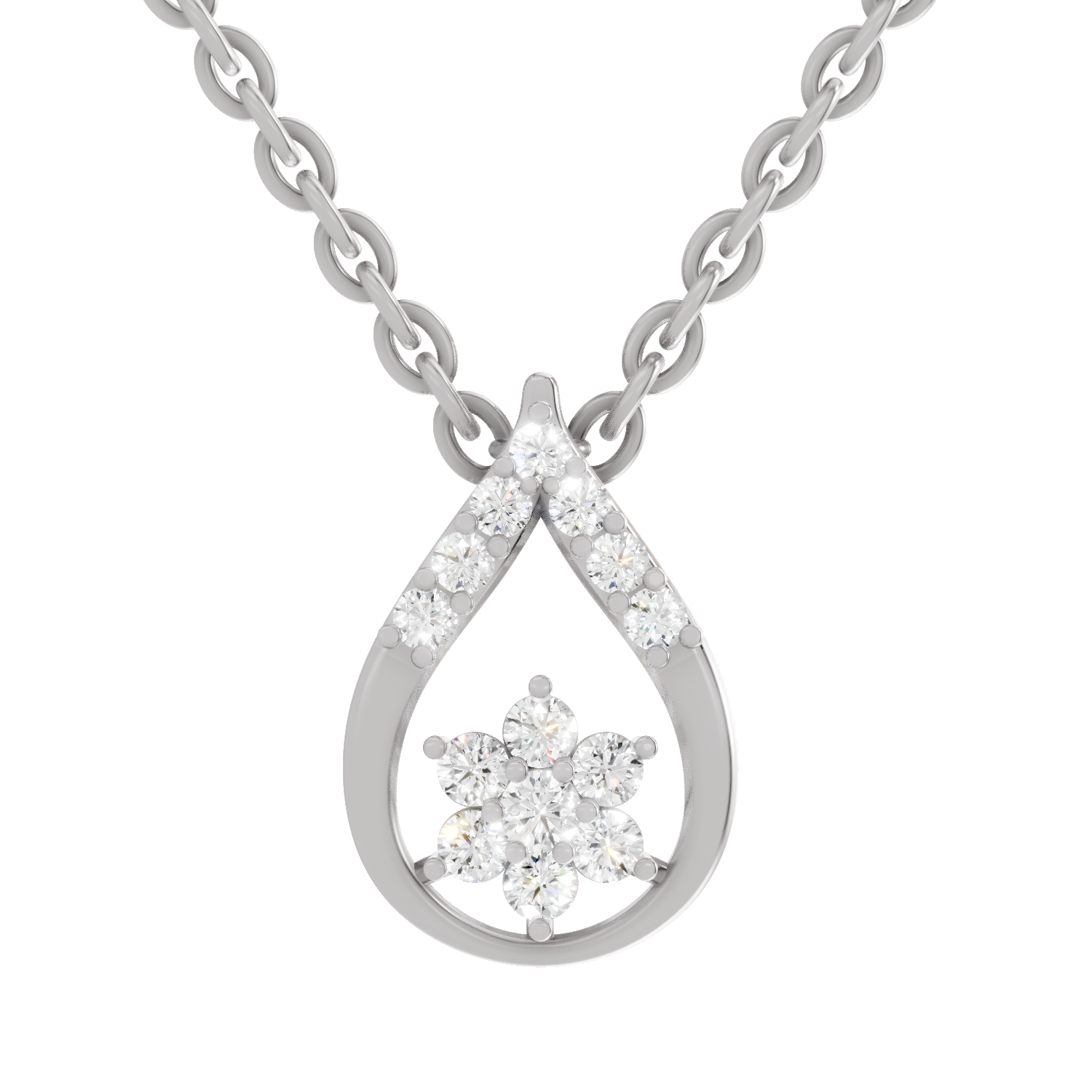 0.24 Carat Teardrop Pendant 14K - White Gold