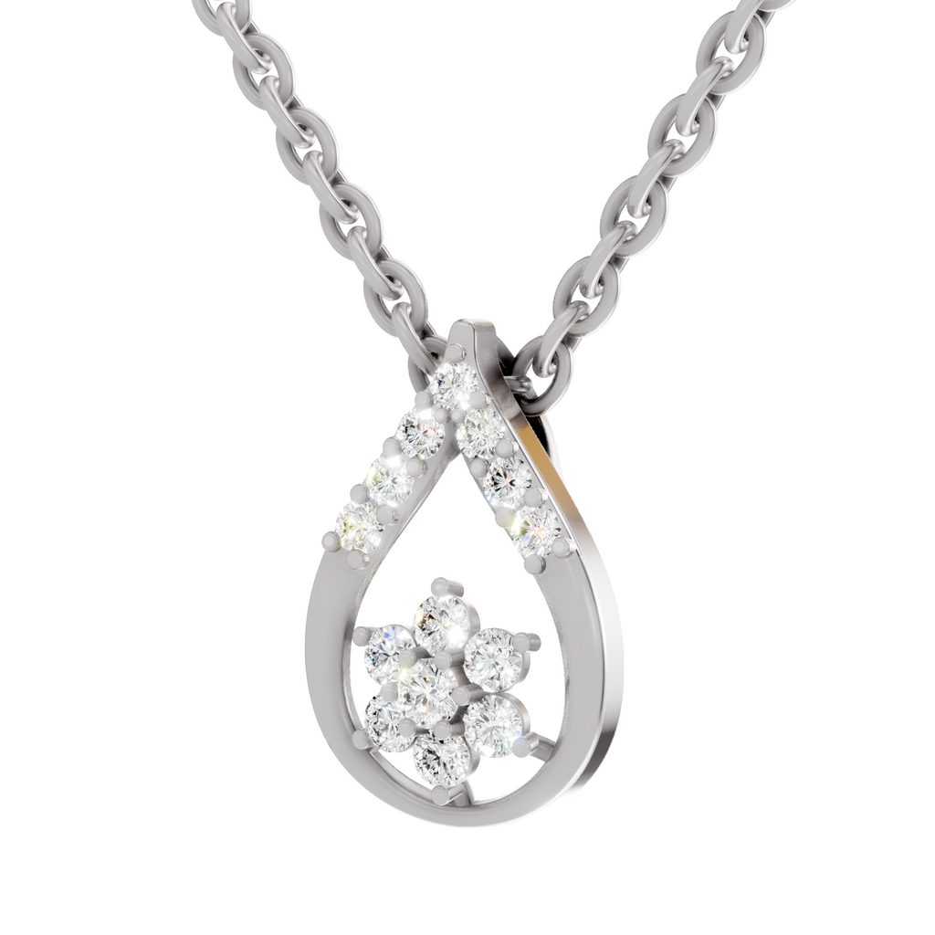 0.24 Carat Teardrop Pendant 14K - White Gold