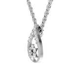 0.24 Carat Teardrop Pendant 14K - White Gold