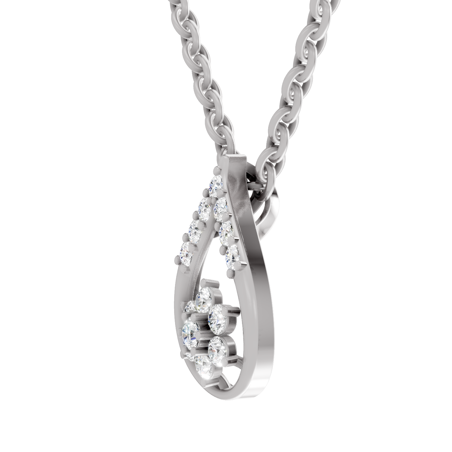 0.24 Carat Teardrop Pendant 14K - White Gold