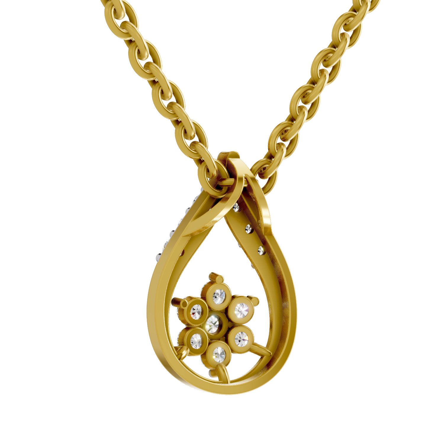 0.24 Carat Teardrop Pendant 14K