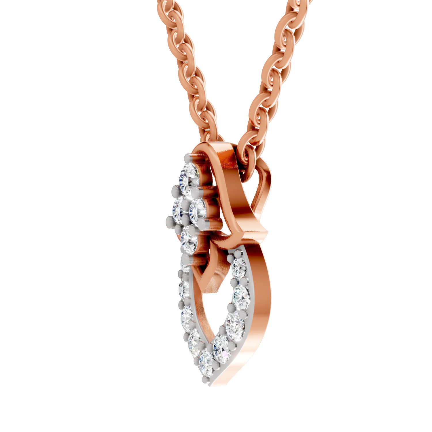 0.3 Carat teardrop Pendant 14K - Rose Gold