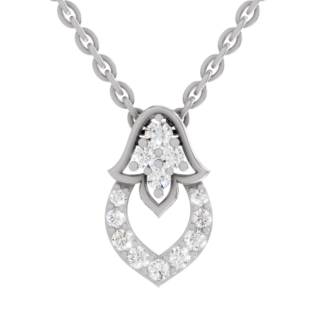 0.3 Carat teardrop Pendant 14K - White Gold