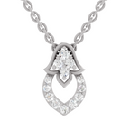 0.3 Carat teardrop Pendant 14K - White Gold