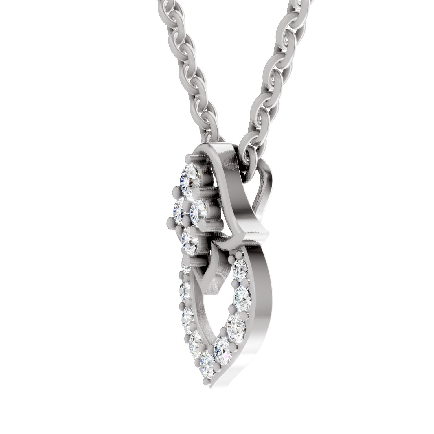 0.3 Carat teardrop Pendant 14K - White Gold