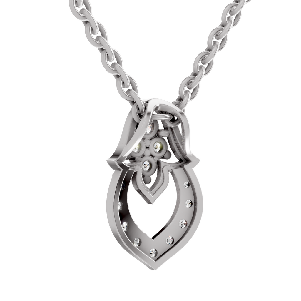 0.3 Carat teardrop Pendant 14K - White Gold