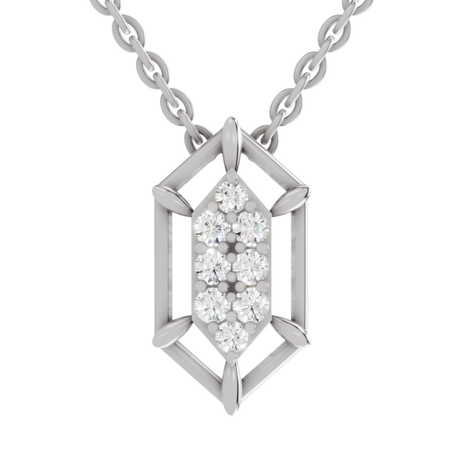 Resplendent Geometric Diamond Pendant