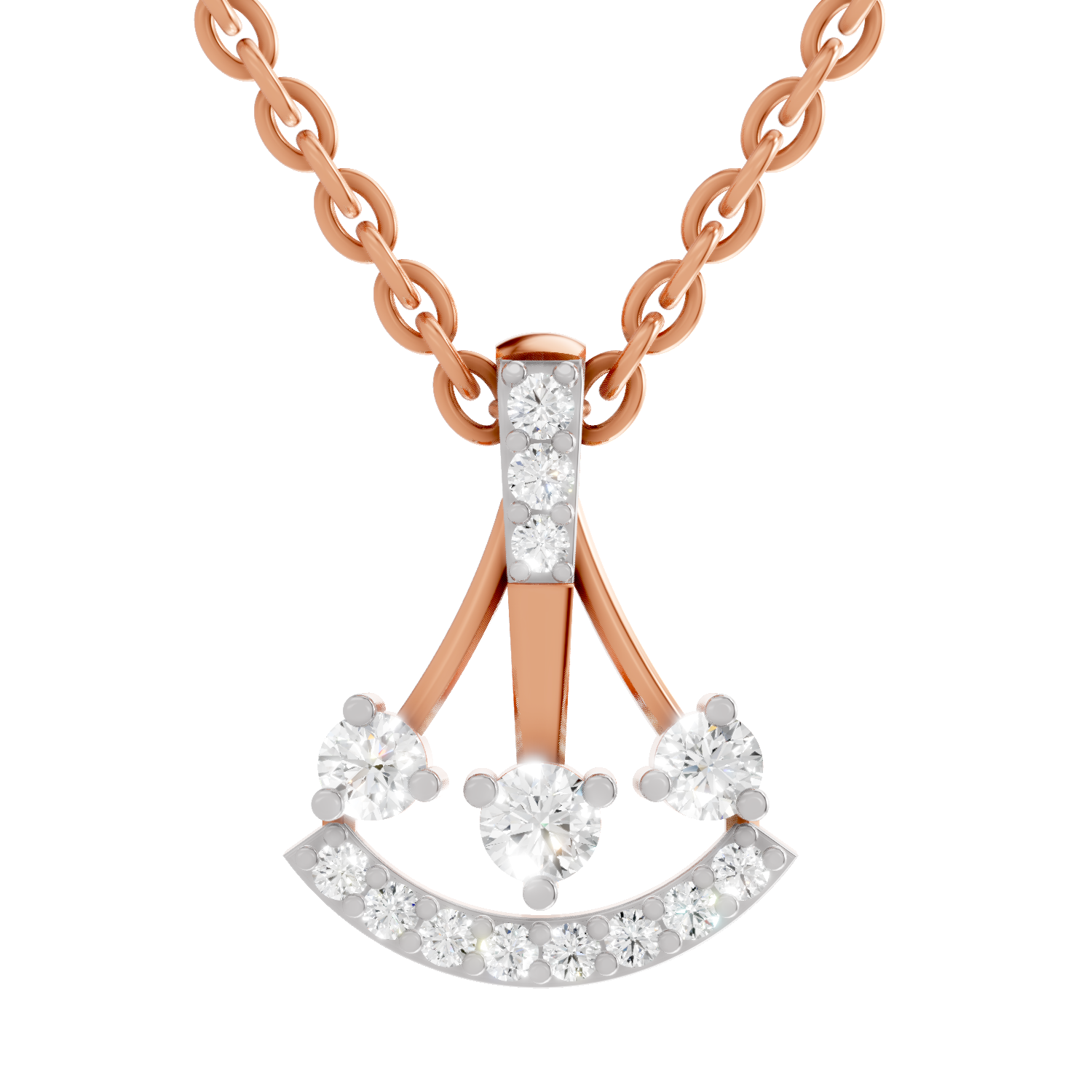 0.31 Carat Celestial Arc Pendant 14K - Rose Gold