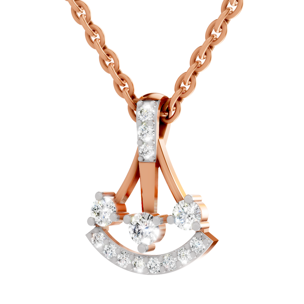 0.31 Carat Celestial Arc Pendant 14K - Rose Gold