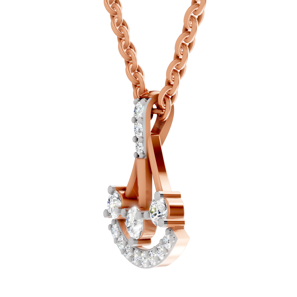 0.31 Carat Celestial Arc Pendant 14K - Rose Gold