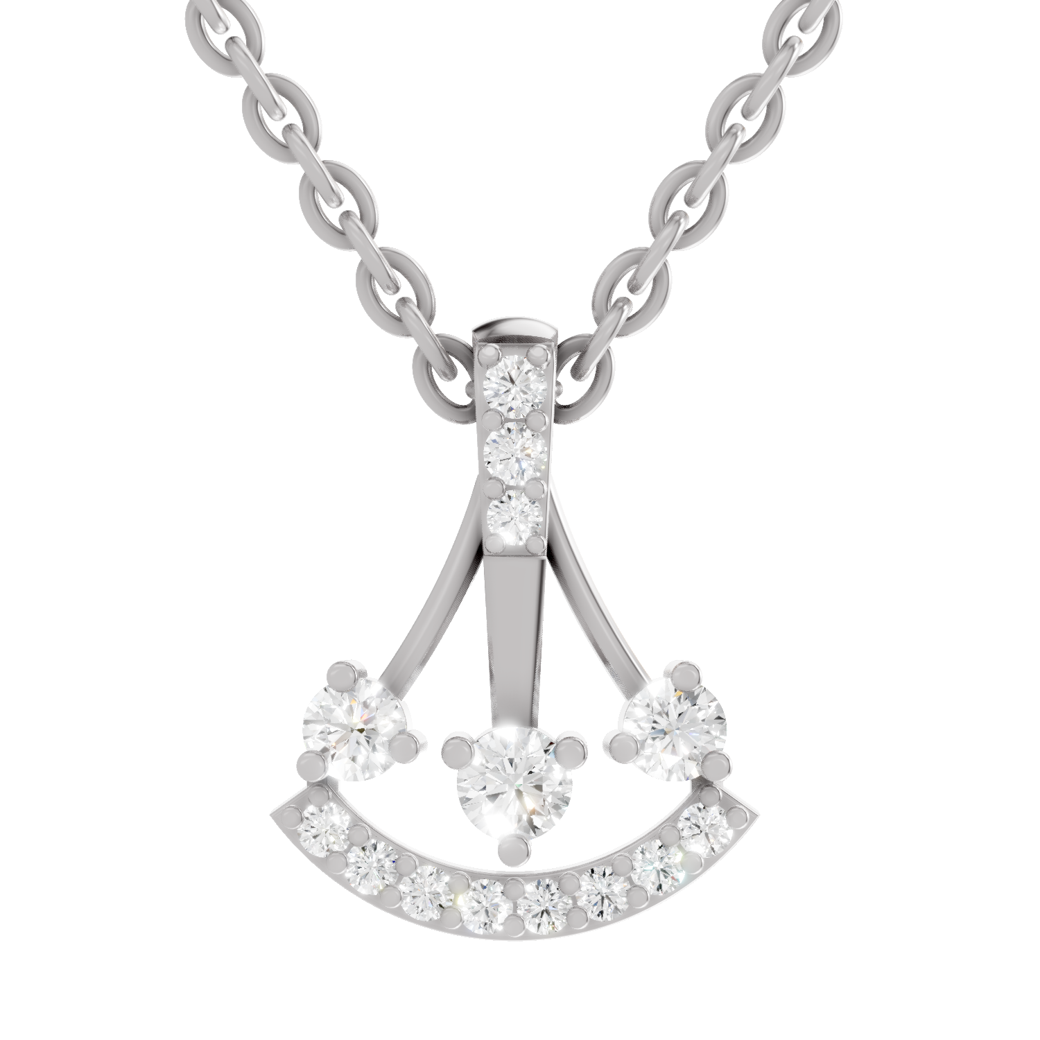 0.31 Carat Celestial Arc Pendant 14K - White Gold