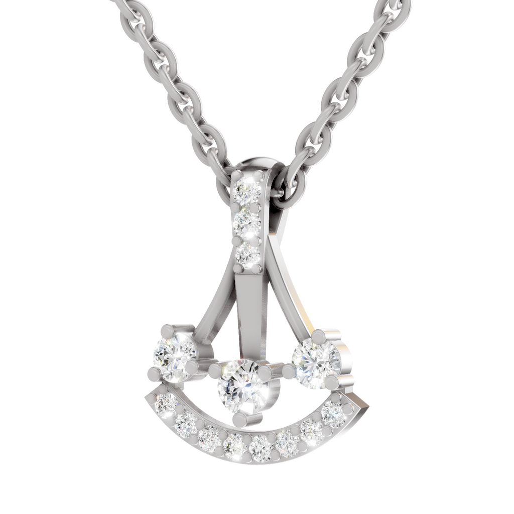 0.31 Carat Celestial Arc Pendant 14K - White Gold