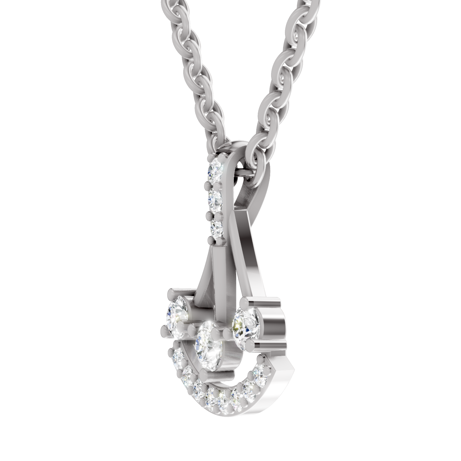 0.31 Carat Celestial Arc Pendant 14K - White Gold
