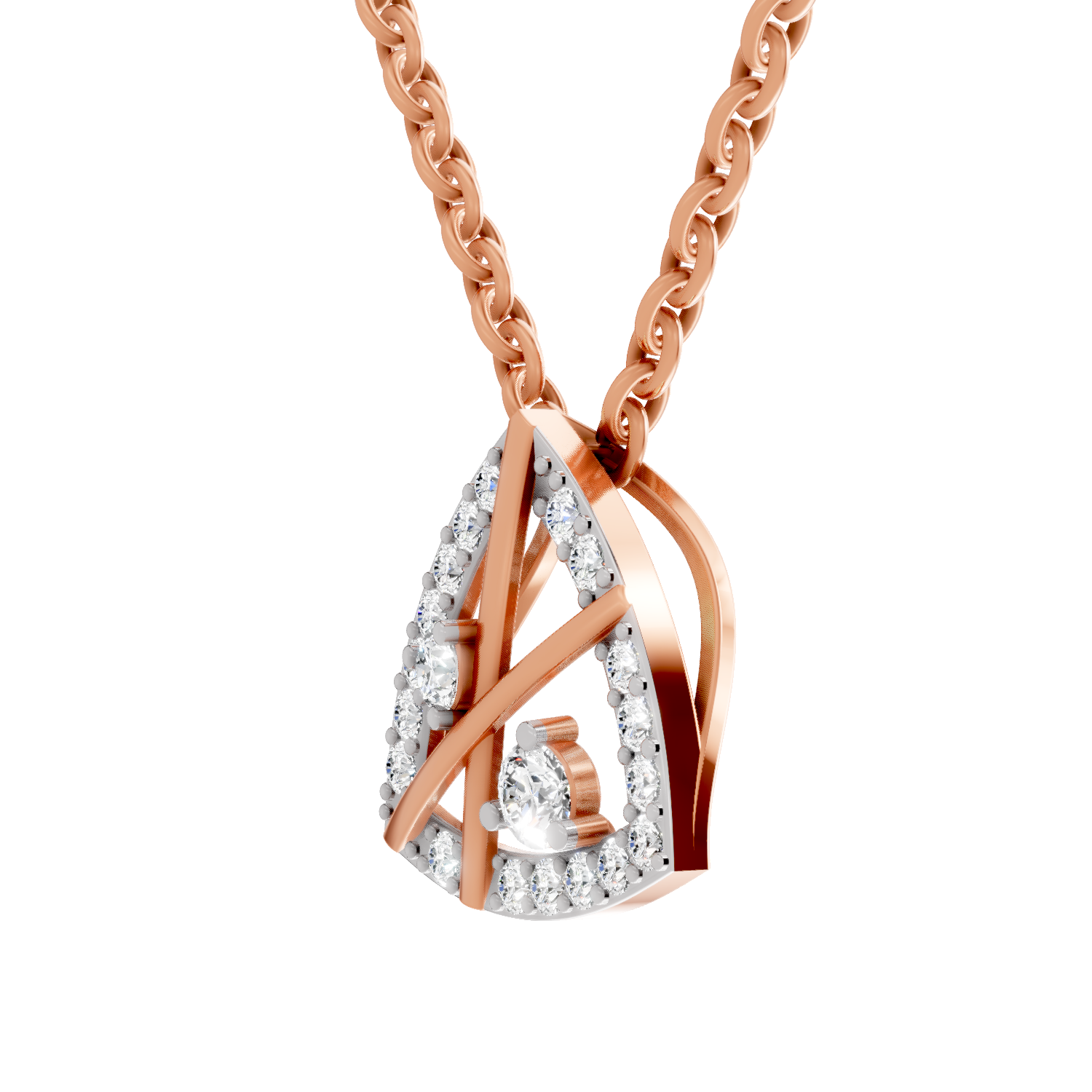 0.29 Carat Trinity Spark Pendant 14K - Rose Gold