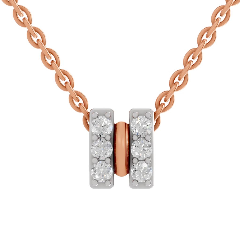 1.50 Carat Cluster Diamond Pendant Necklace 14K - Rose Gold