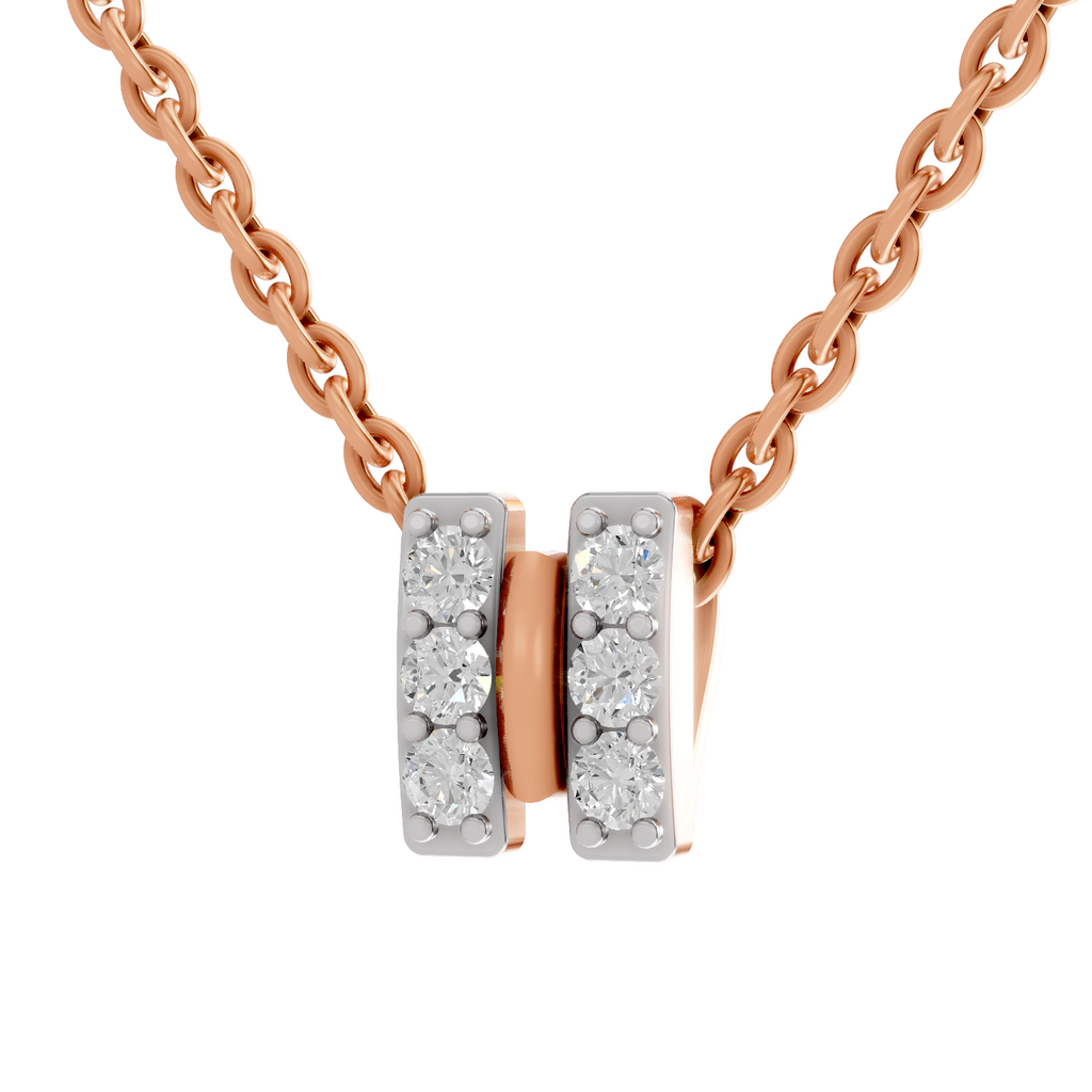 1.50 Carat Cluster Diamond Pendant Necklace 14K - Rose Gold