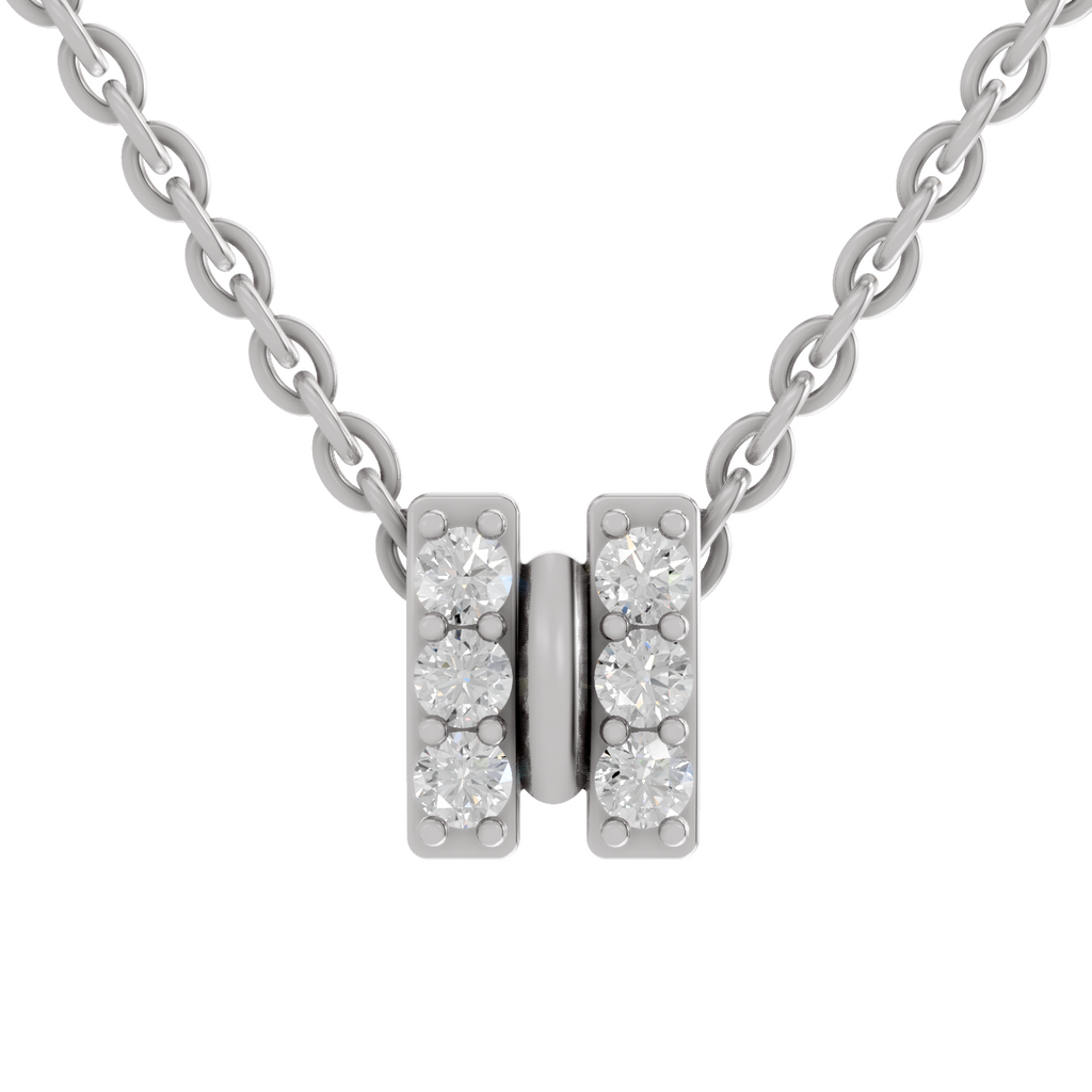 1.50 Carat Cluster Diamond Pendant Necklace 14K - White Gold