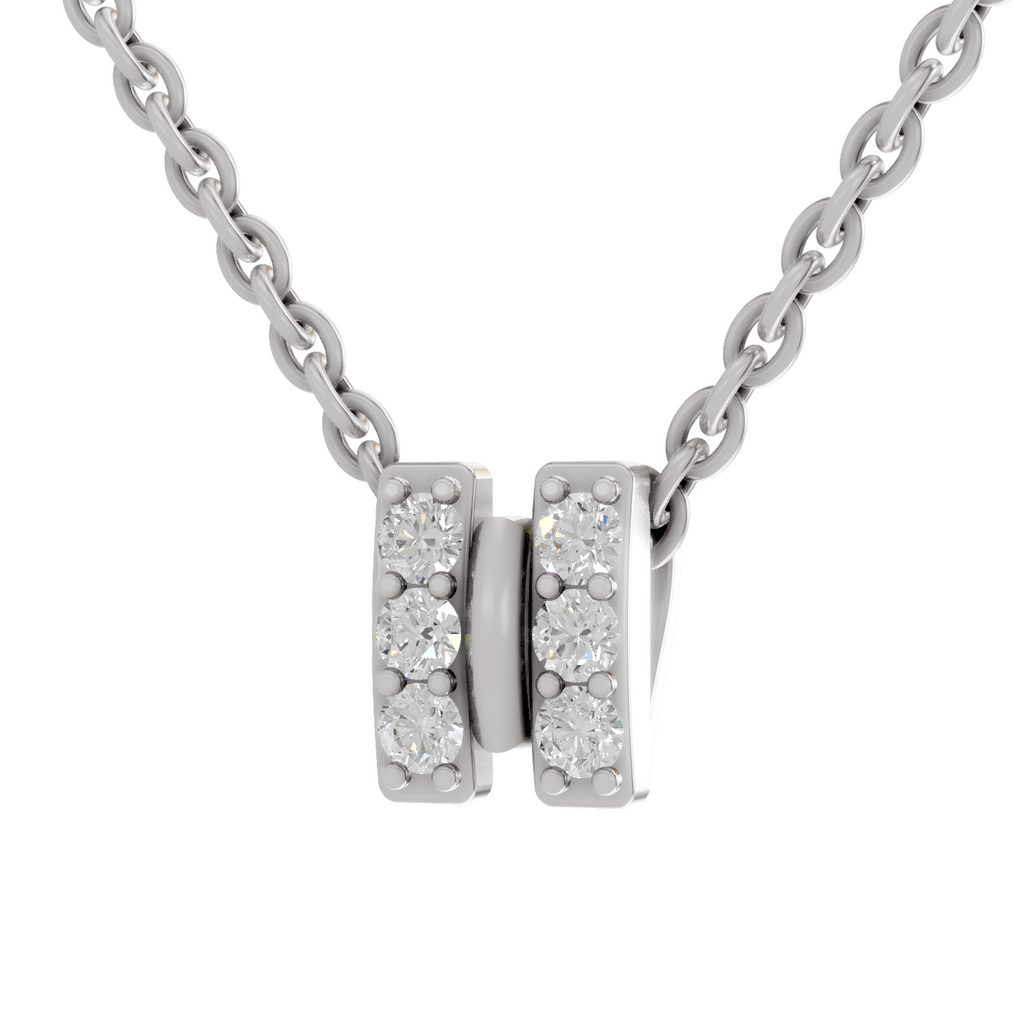 1.50 Carat Cluster Diamond Pendant Necklace 14K - White Gold