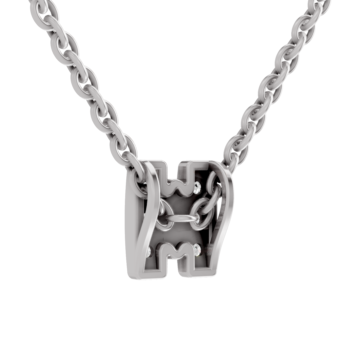 1.50 Carat Cluster Diamond Pendant Necklace 14K - White Gold
